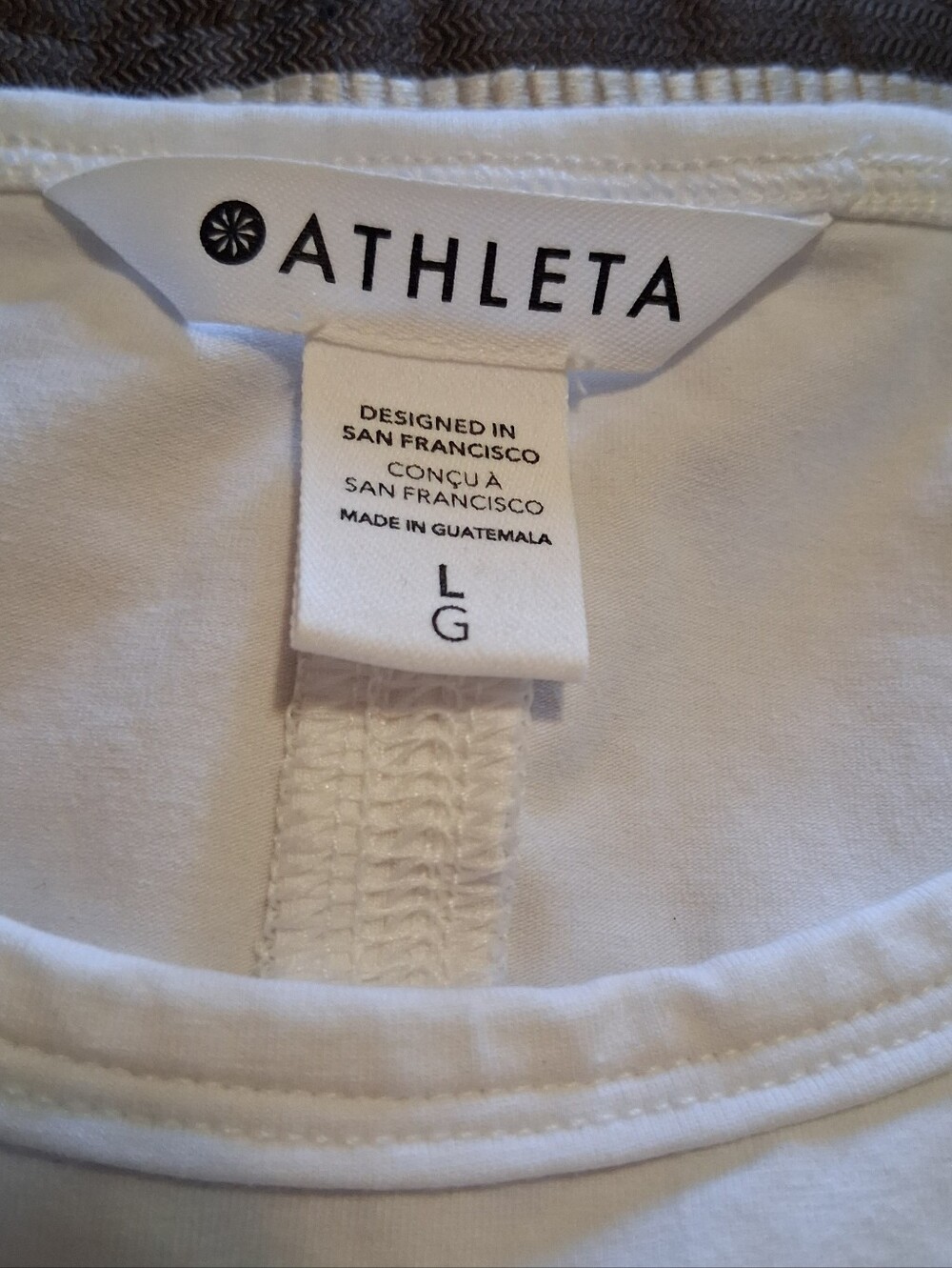 Athleta Classic Crew T-Shirt Set - White & Light Gray SzL  Women Summer Soft - Picture 6 of 16
